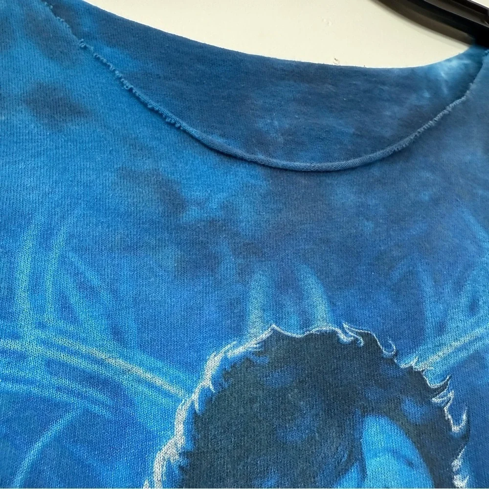 🧨 5/$25 Women’s Jimi Hendrix Blue Graphic Distressed T-Shirt - Picture 4 of 6